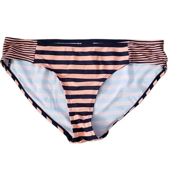 Beach Bump by Motherhood Maternity Navy Stripe Bikini Bottom Size Large - Picture 4 of 11
